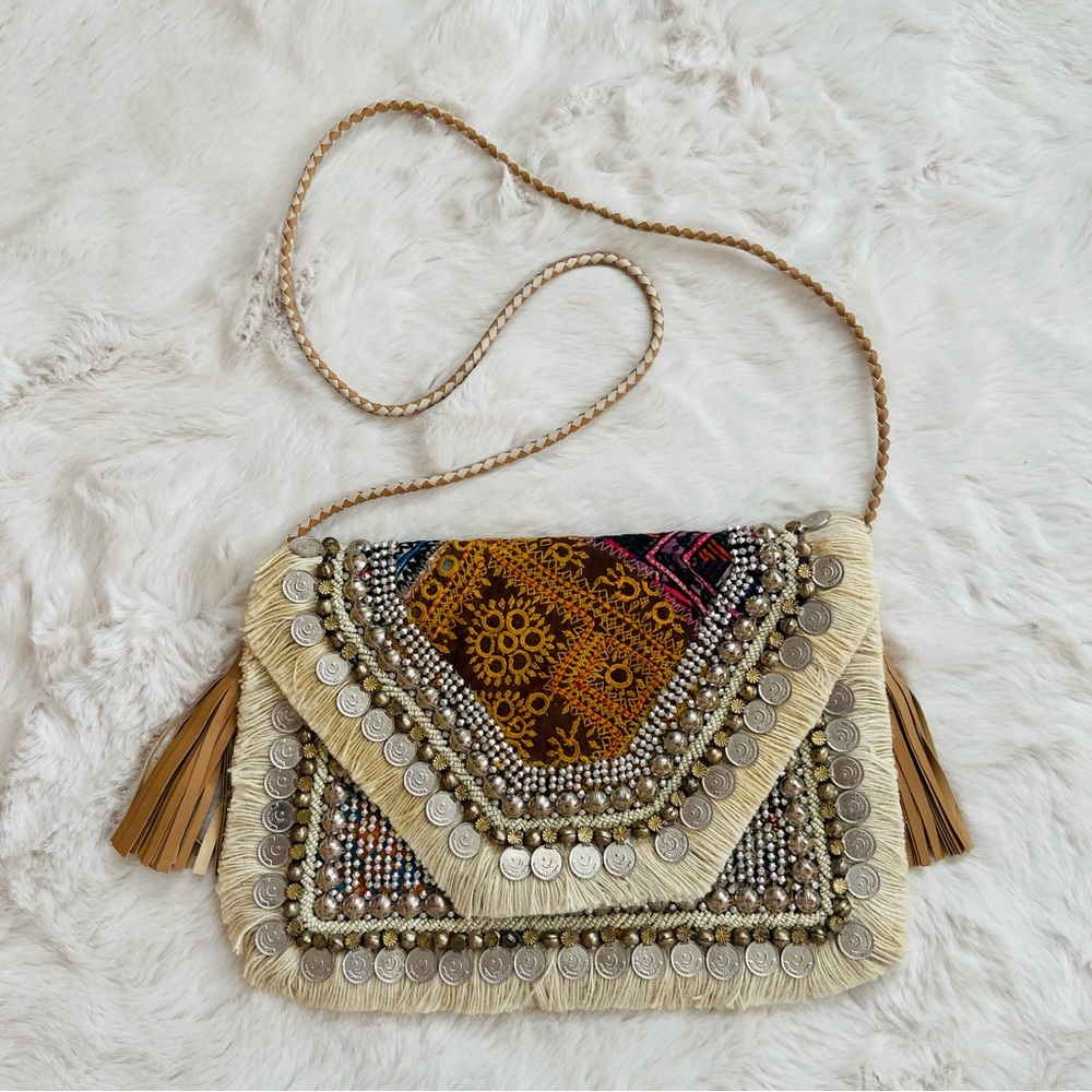 Handmade bohemian clutch/shoulder bag
